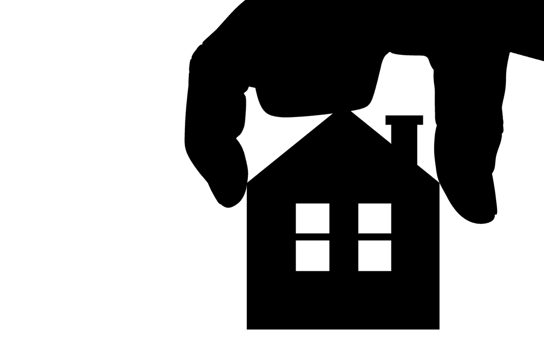 Hand Holding House Illustration on Transparent Background