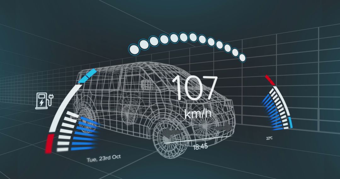 Futuristic Car Speedometer Dashboard Overlay