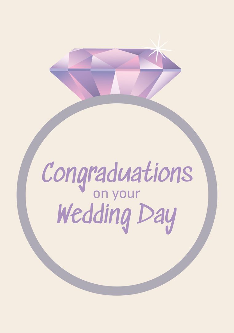 Wedding Day Congratulations Elegant Ring Design - Download Free Stock Templates Pikwizard.com