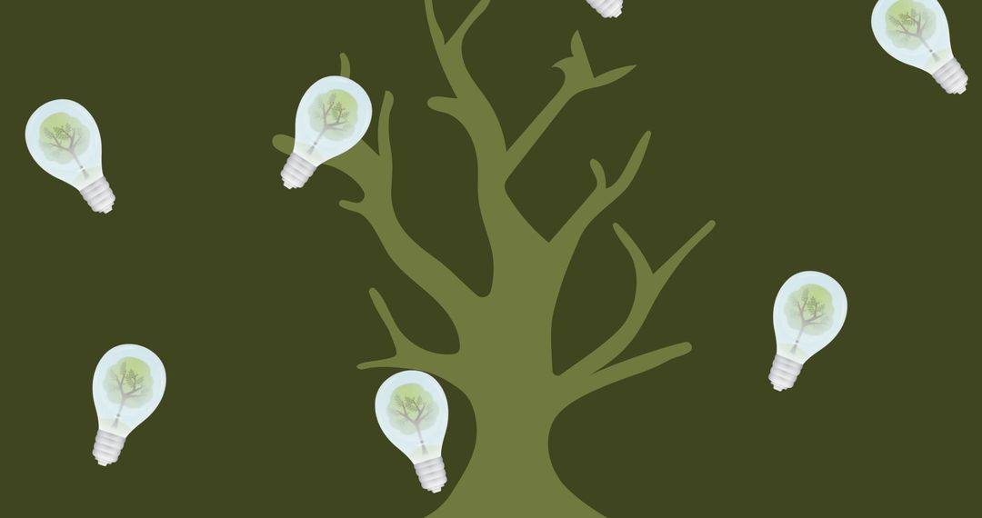 Eco-Friendly Innovation: Lightbulbs with Tree Symbolism