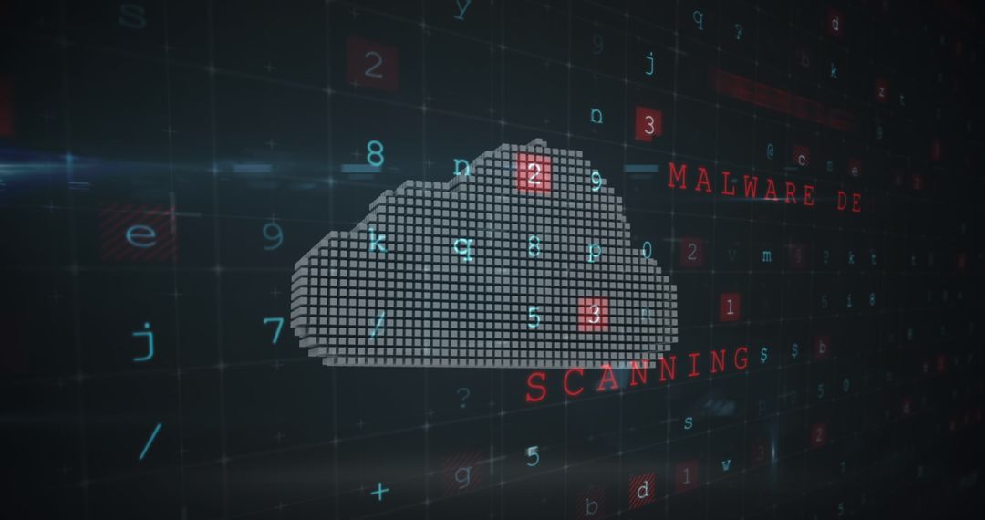 Cloud Icon Highlighting Malware Scanning in Cybersecurity Context