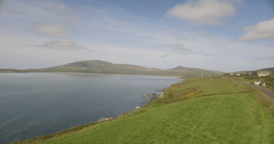 Coastal Landscape with Transparent Blue Sky and Rolling Hills