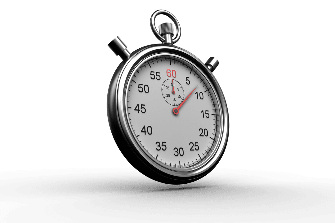 Floating Transparent Stopwatch on Dark Background