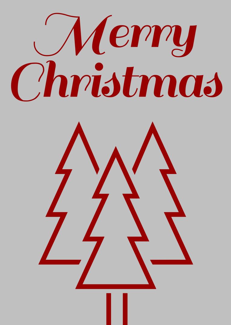 Minimalist Merry Christmas Design with Pine Trees