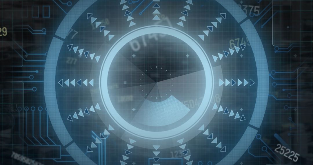 Futuristic Data Interface with Digital Scanner and Numerical Codes