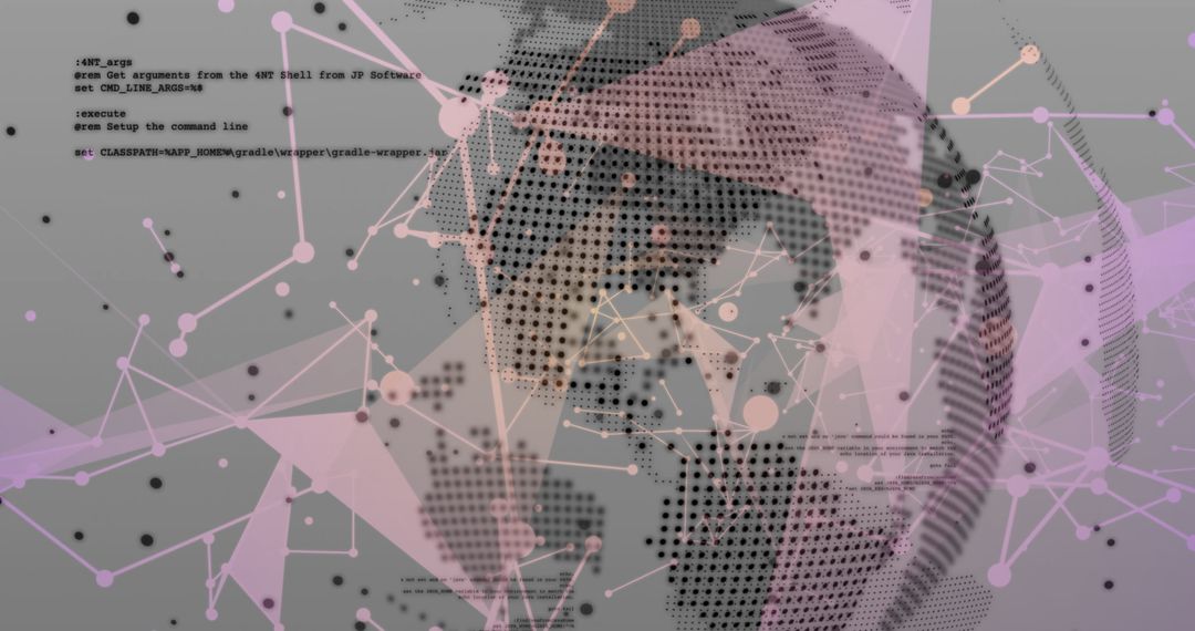Dotted Globe Rotating in Virtual Data Space, Displaying Digital Connectivity