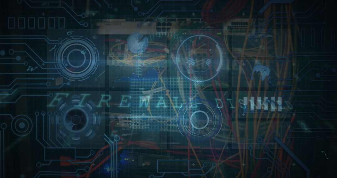 Abstract Digital Network Interface with Server Room