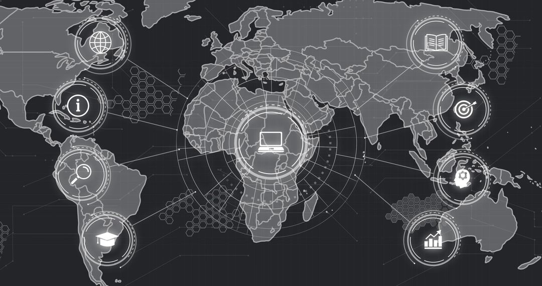 Global Connectivity and Data Processing in Futuristic Design