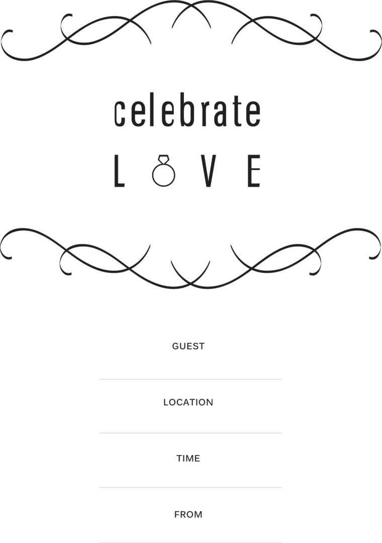 Celebrate Love Transparent Wedding and Engagement Invitation Template - Download Free Stock Images Pikwizard.com