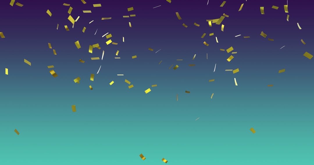 Festive Confetti Falling on Gradient Blue Horizon