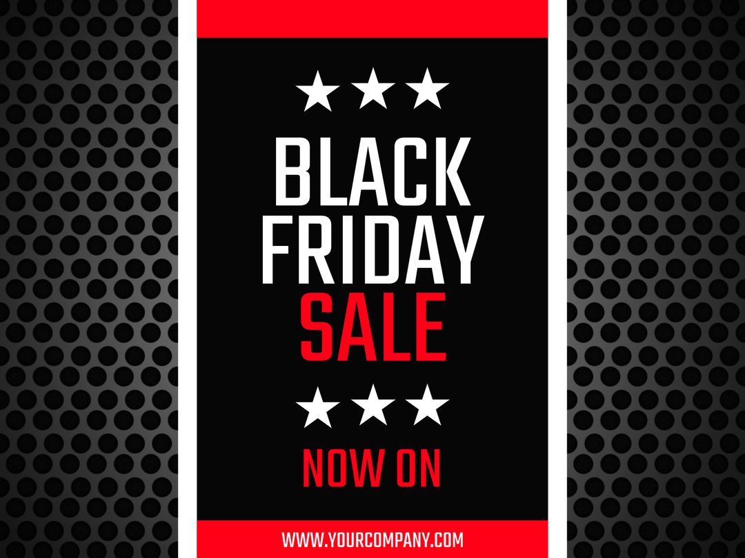 Bold Black Friday Sale Banner with Red Accents