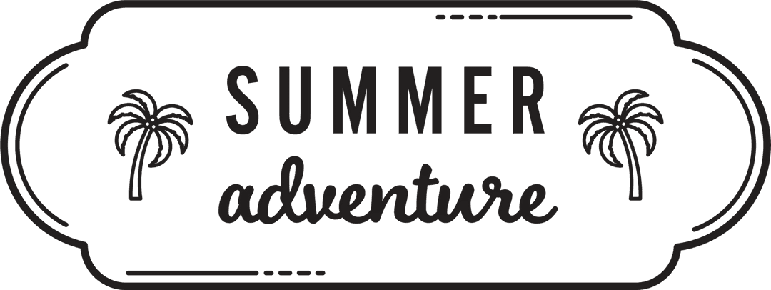 Summer Adventure Text Design on Transparent Background