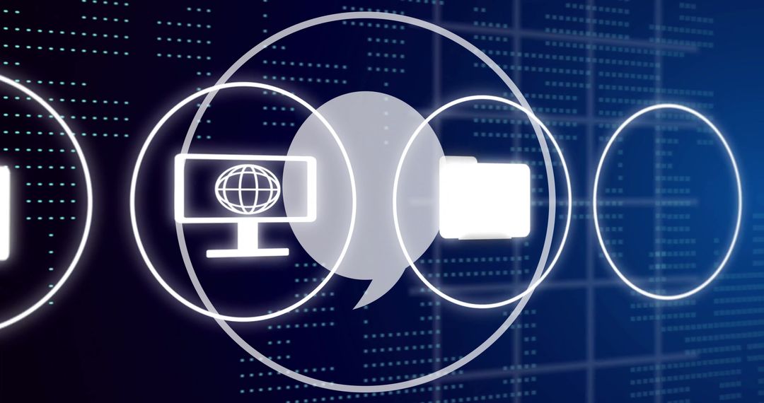 Digital Icons Overlaying Data Matrix for Technology Concepts