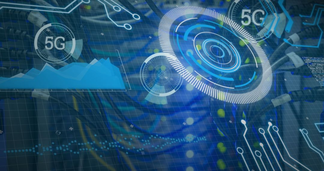 Abstract 5G Network Concept with Data Circuits and Servers