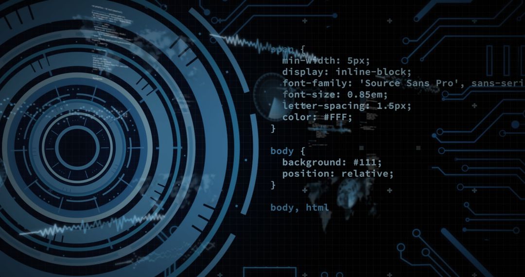 Tech Interface with Code and Digital Globe - Free Images, Stock Photos and Pictures on Pikwizard.com