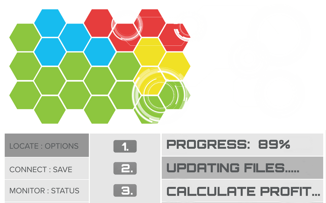 Colorful Hexagon Data Loading on Transparent Interface - Download Free Stock Images Pikwizard.com