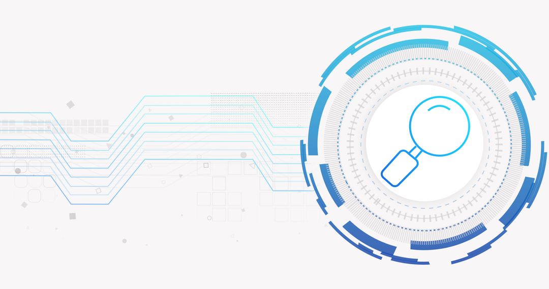 Digital Network Security Concept with Magnifying Glass