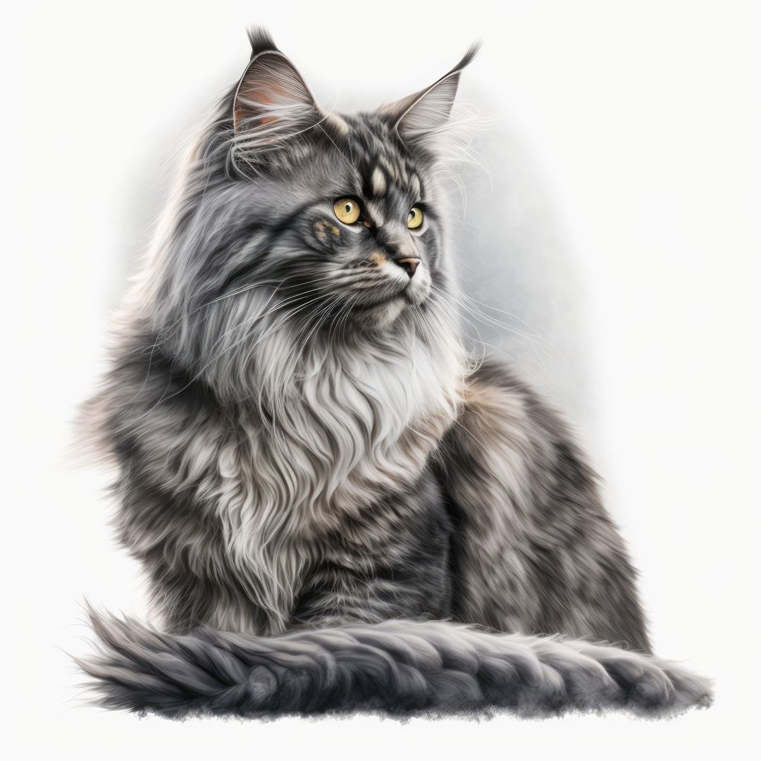 Elegant Maine Coon Cat With Luxurious Fur - Free Images, Stock Photos and Pictures on Pikwizard.com