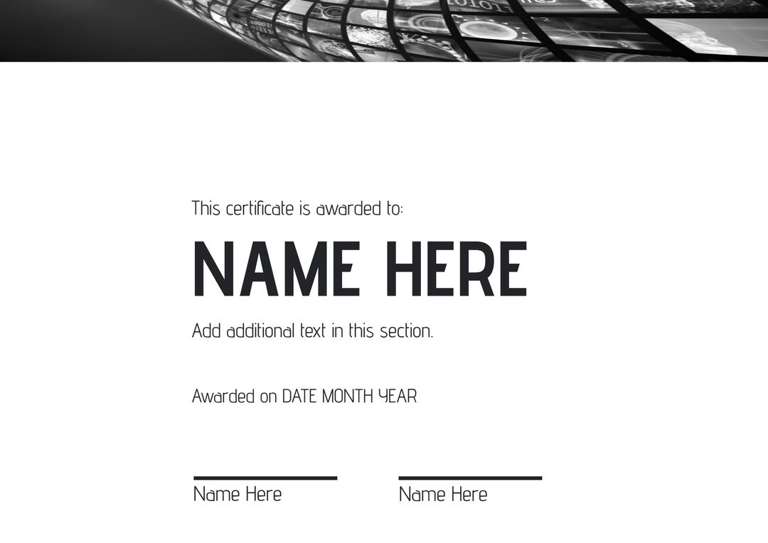 Sleek Tire Tread Certificate Template for Automotive Awards - Download Free Stock Templates Pikwizard.com