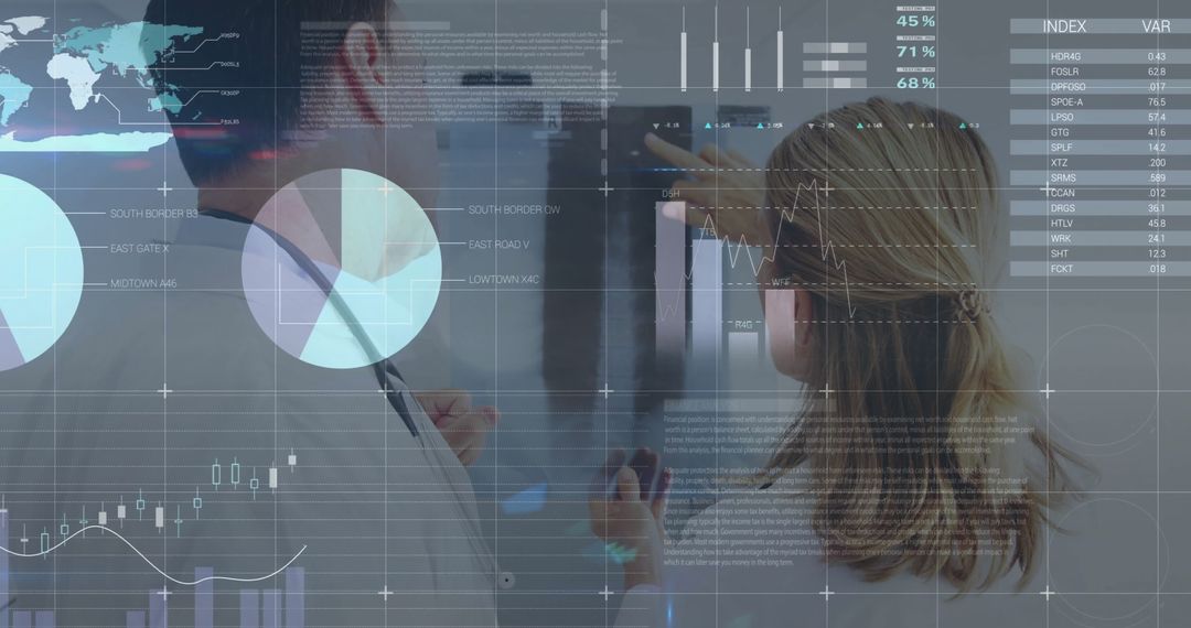 Doctors Analyzing Medical Data on Digital Interface Screen