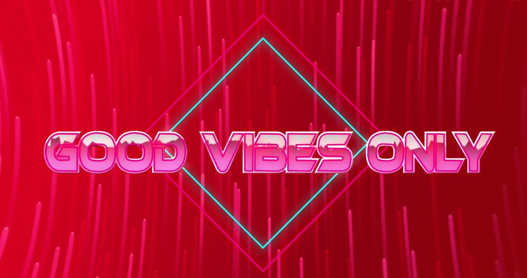 Good Vibes Only Neon Sign with Pink Light Trails