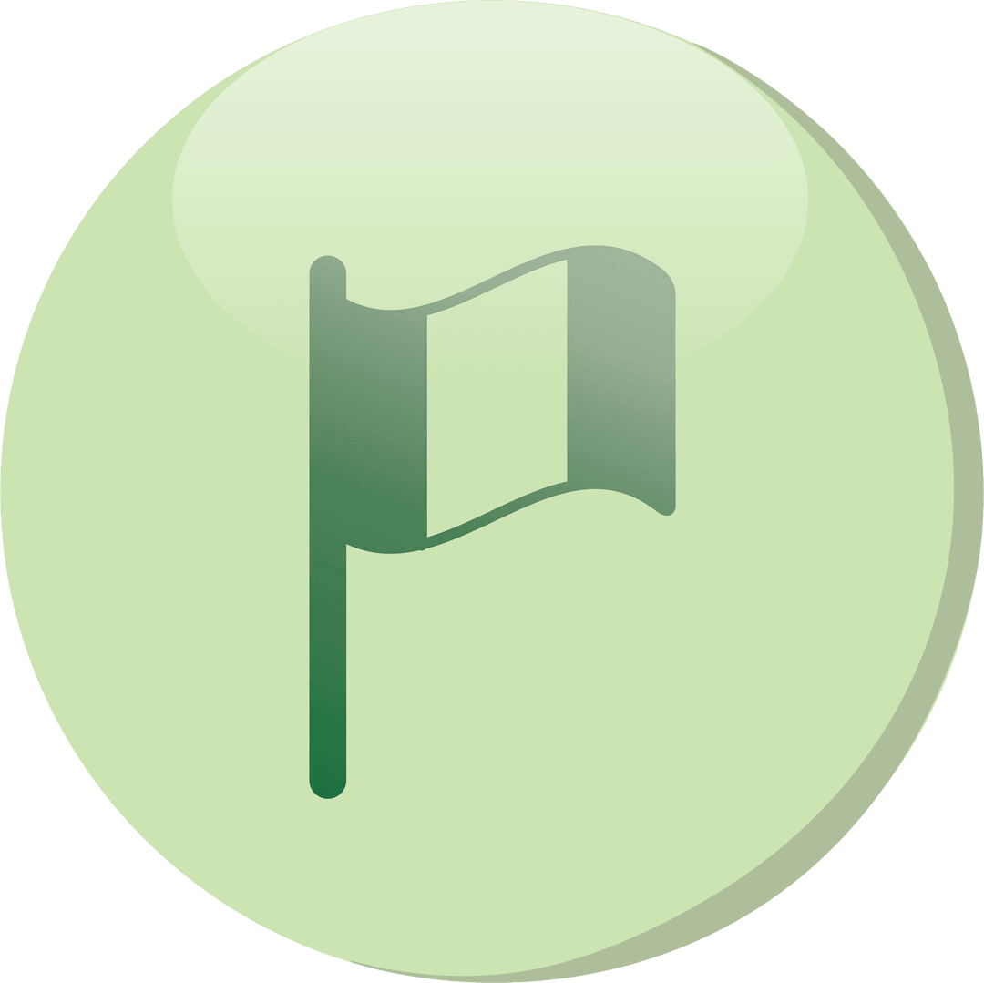 Transparent Illustration of Flag Symbol Shaded Green