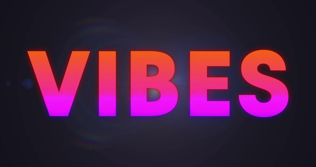 Glowing Gradient VIBES Text on Dark Background