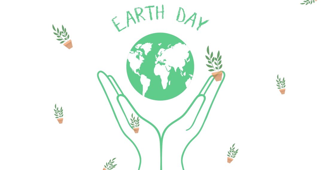 Earth Day Concept with Green Globe in Hands
