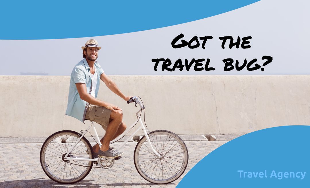 Man Cycling Under Clear Sky Inspiring Wanderlust and Adventure