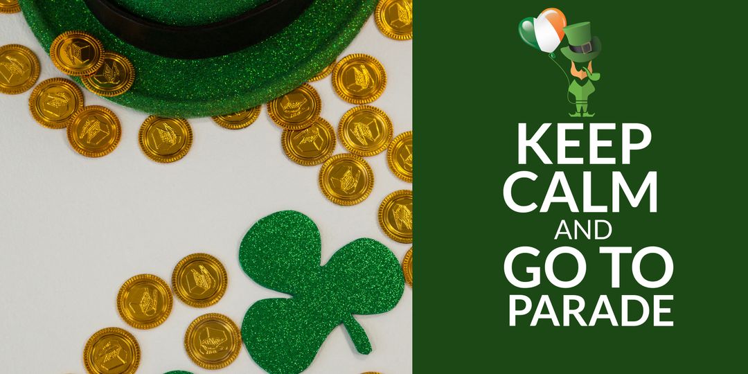 Festive St. Patrick's Day Celebration with Shamrocks and Coins