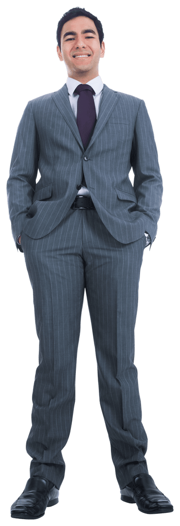 Biracial Businessman in Stylish Suit on Transparent Background
