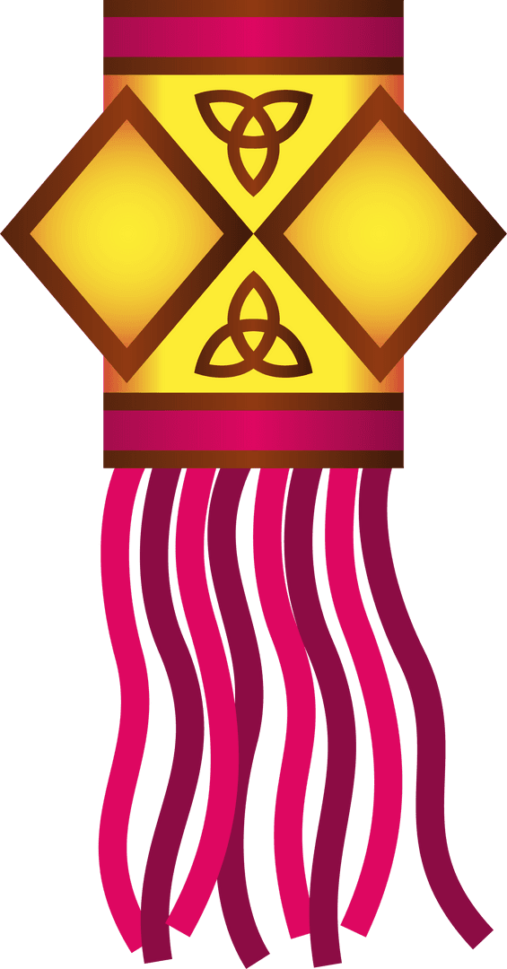 Geometric Yellow Ornament Transparent Background Festival Design