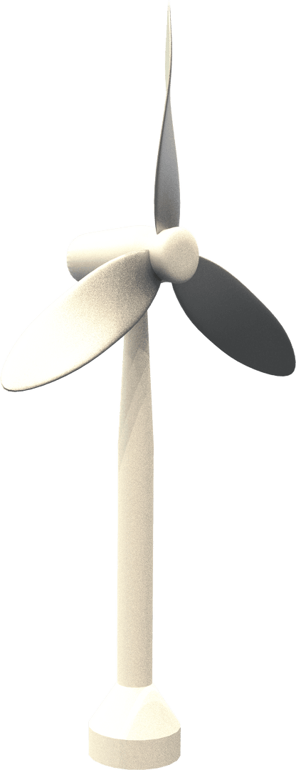 Transparent Wind Turbine Illustration on White Background