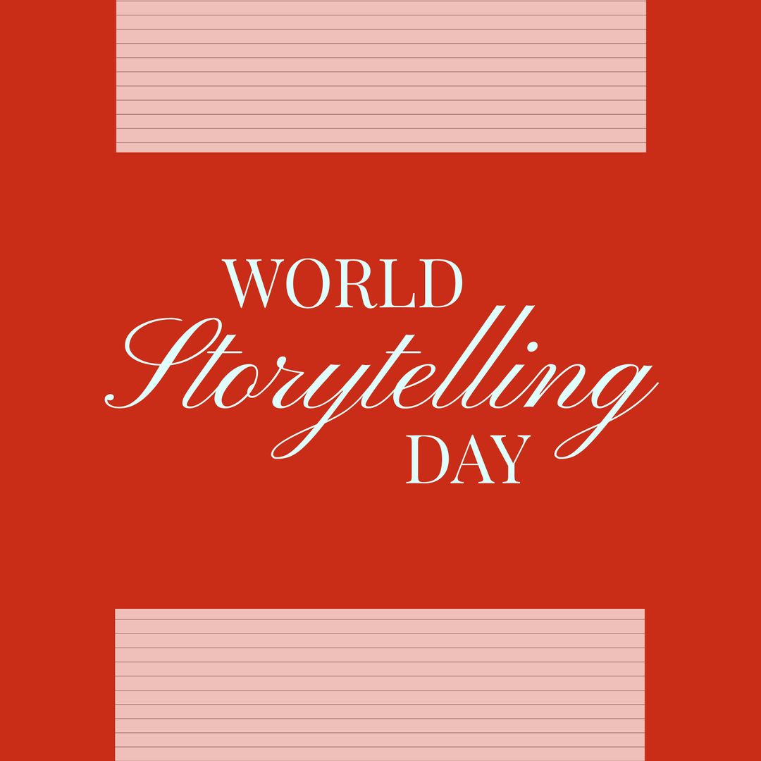 World Storytelling Day Red Background Celebration