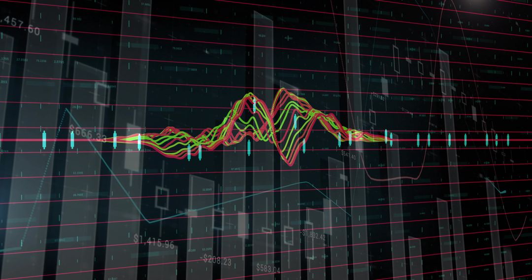 Dynamic Financial Waveform with Data Visualization Elements