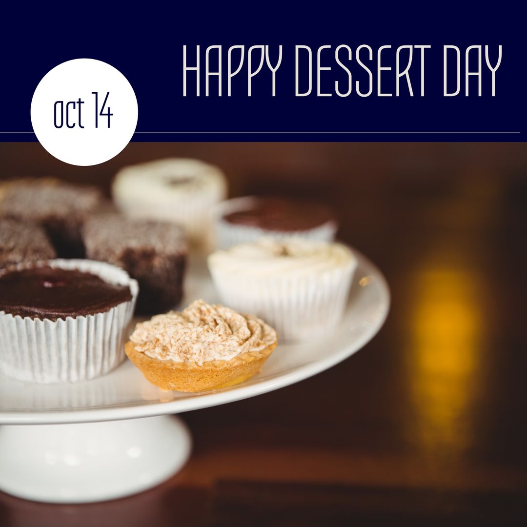 Happy Dessert Day Celebration with Assorted Muffins - Download Free Stock Templates Pikwizard.com
