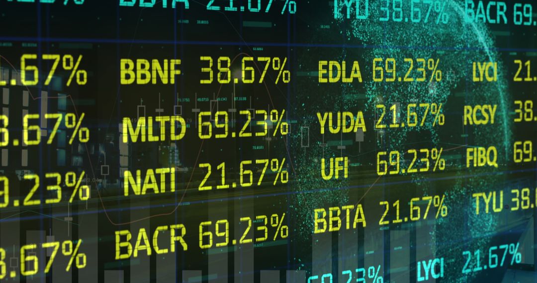 Dynamic Stock Market Financial Data with Digital Interface Elements