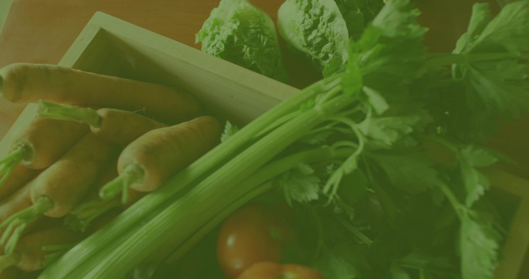 Assorted Fresh Vegetables in Wooden Crate