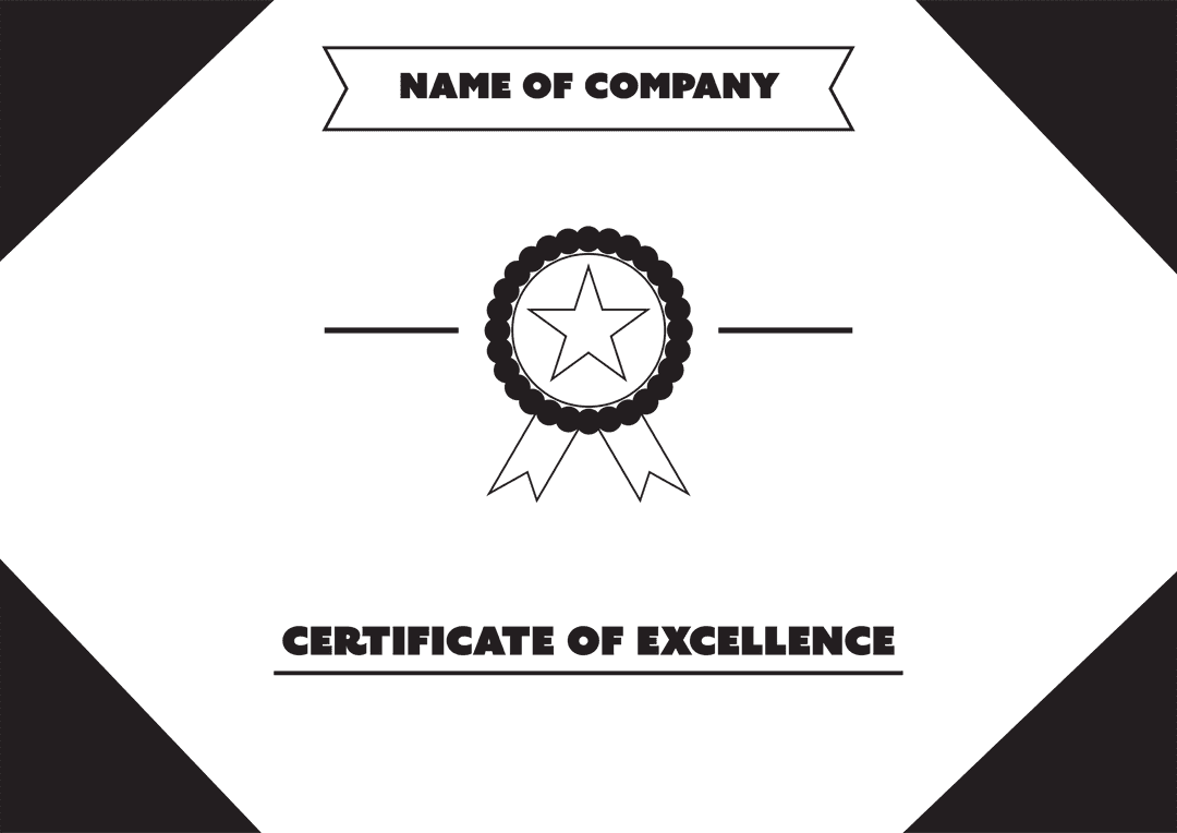 Transparent Certificate of Excellence Badge with Star Symbol