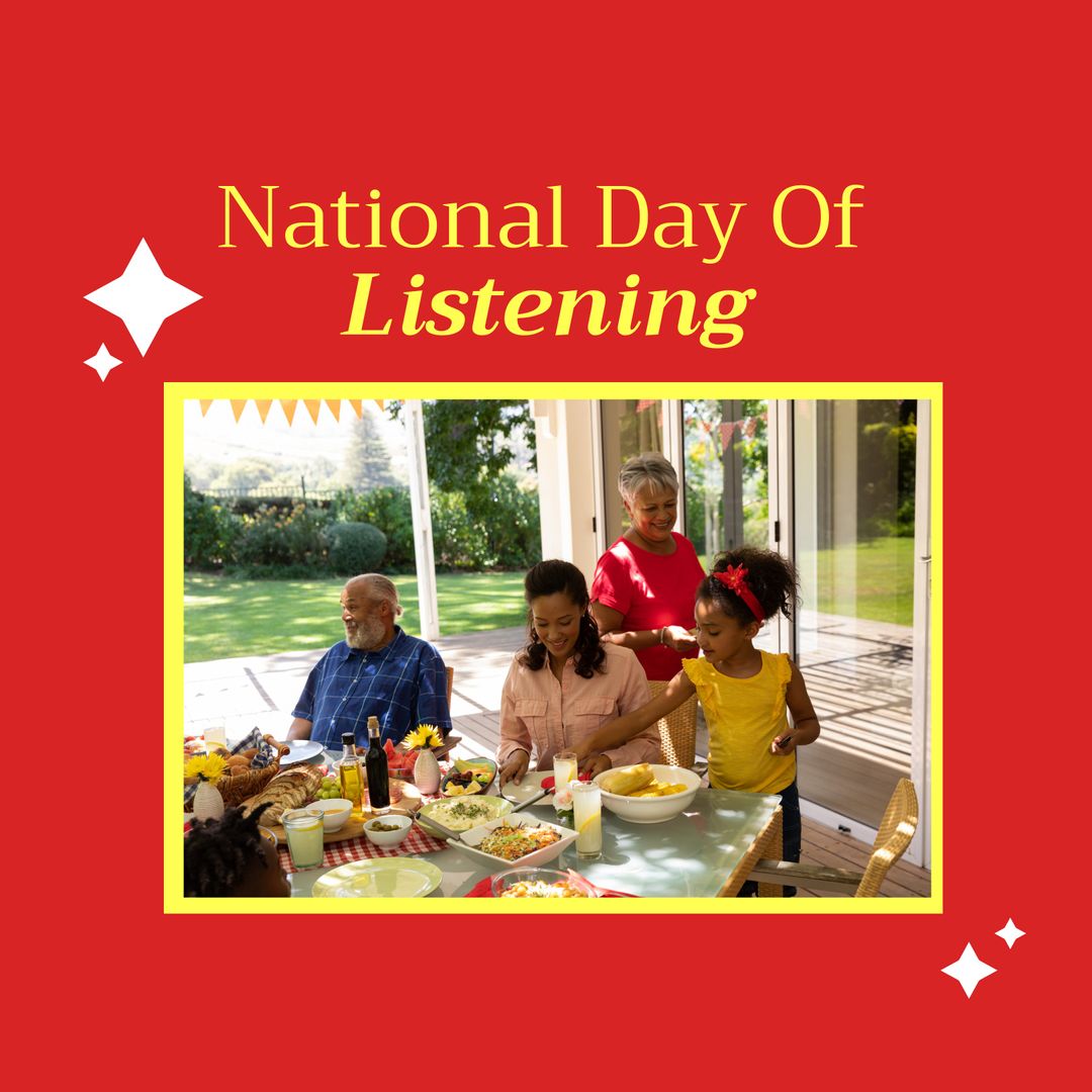 Family Celebrating National Day of Listening