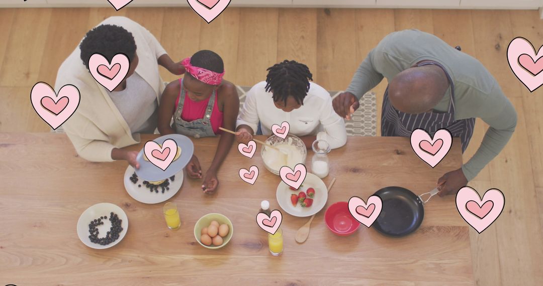 Happy African American Family Enjoying Cooking Together at Home