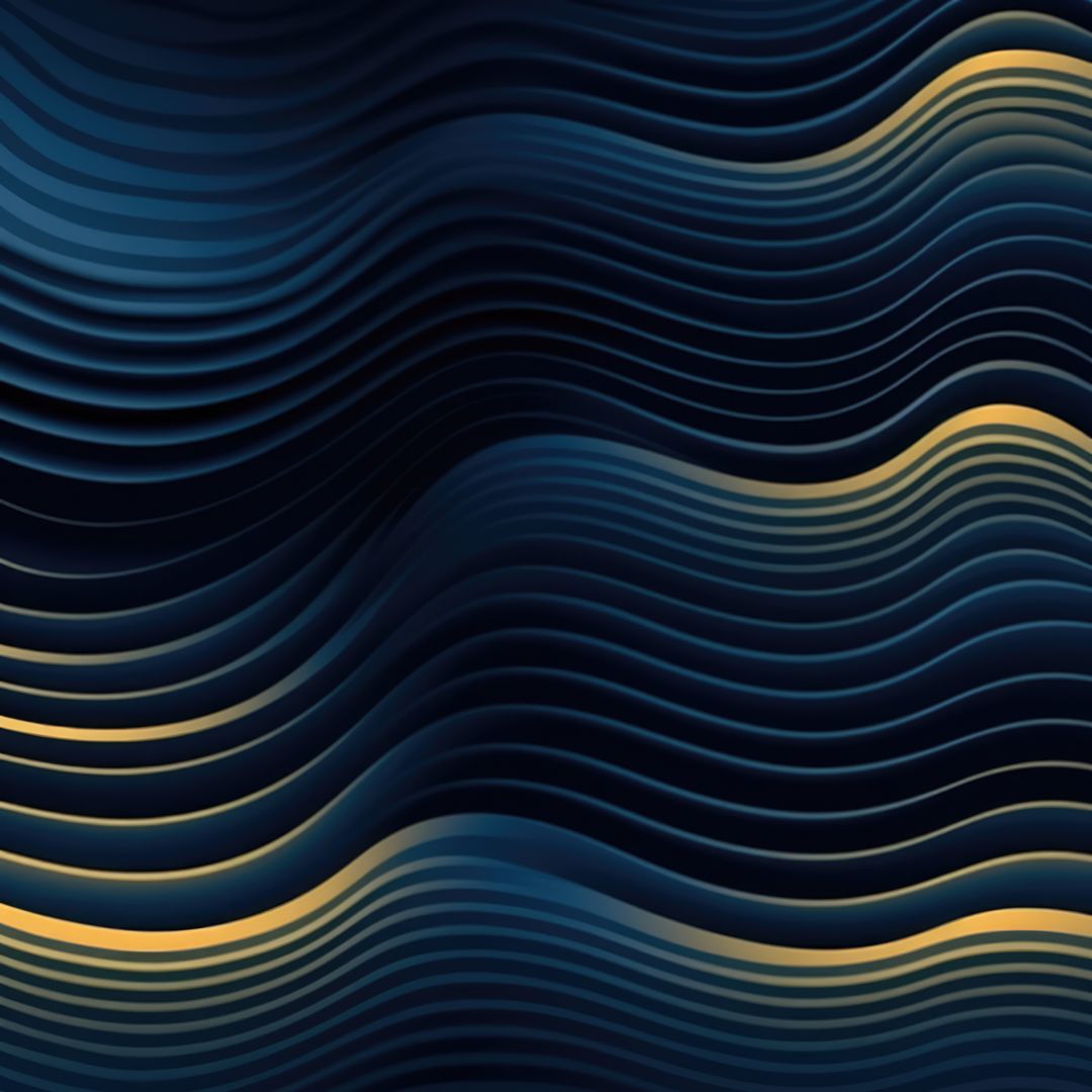Abstract 3D Wave Pattern in Dark Blue and Yellow Tones - Free Images, Stock Photos and Pictures on Pikwizard.com