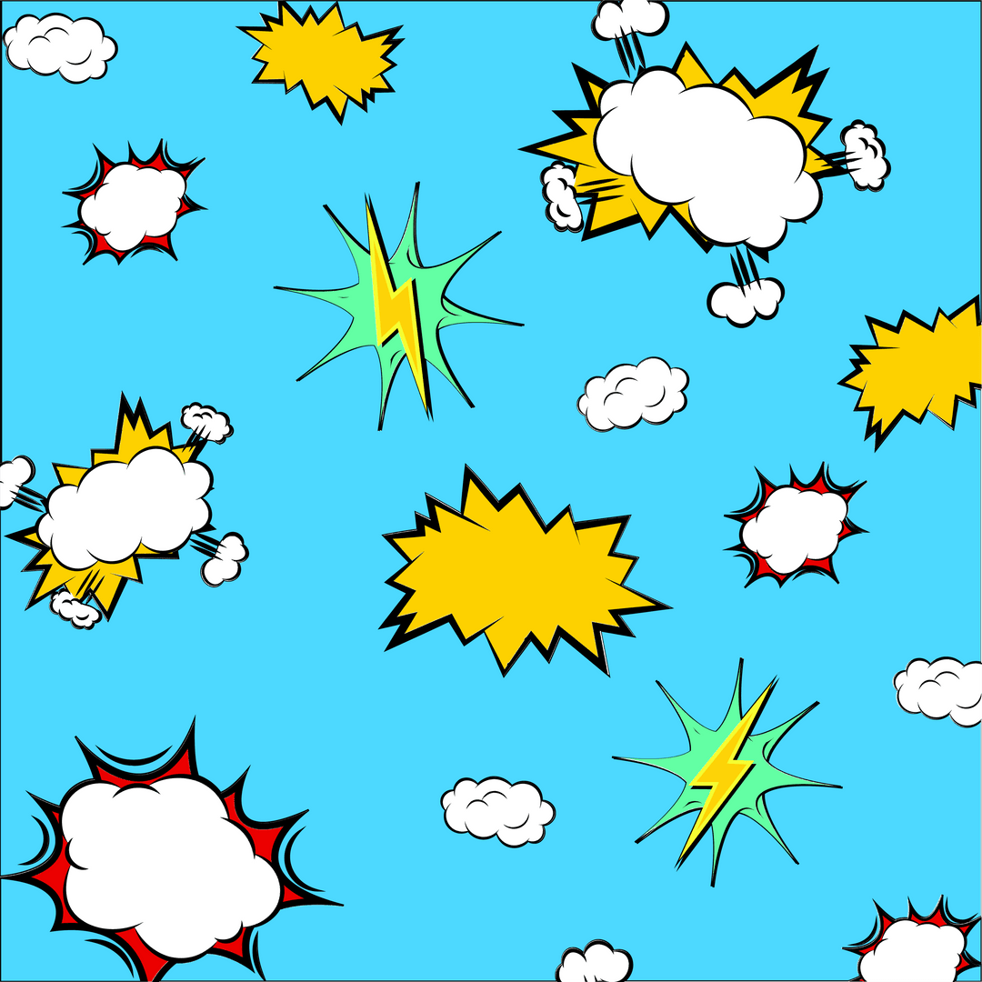 Colorful Comic Speech Bubbles on Transparent Background PNG