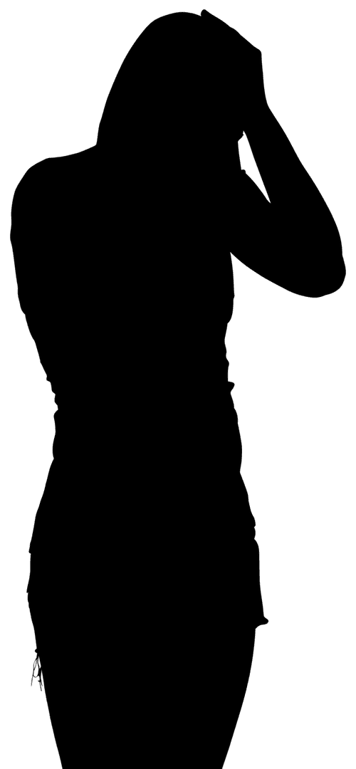 Female Silhouette on Transparent Background Artistic Vector