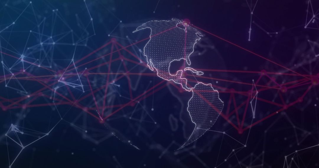Digital Representation of Americas with Network Nodes and Lines