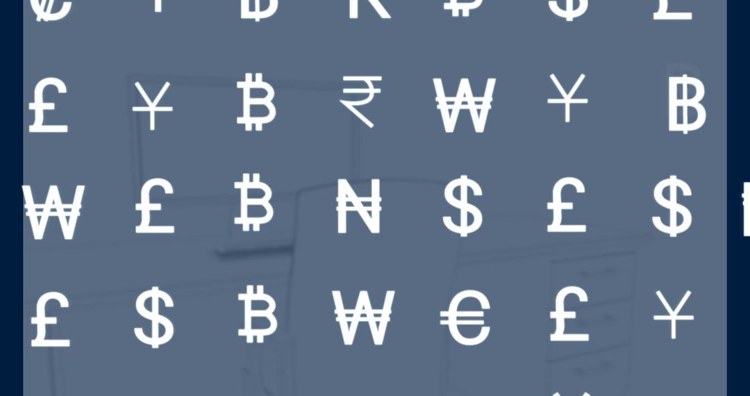 Modern Financial Concept with Currency Symbols at Workspace