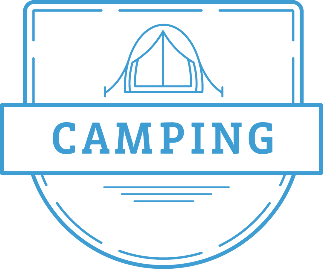 Camping Tent Emblem on Transparent Background