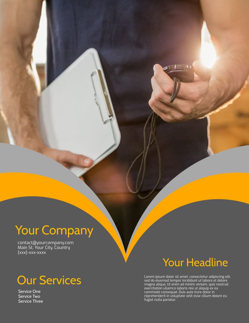 Energetic Professional Services Promotion with Clipboard