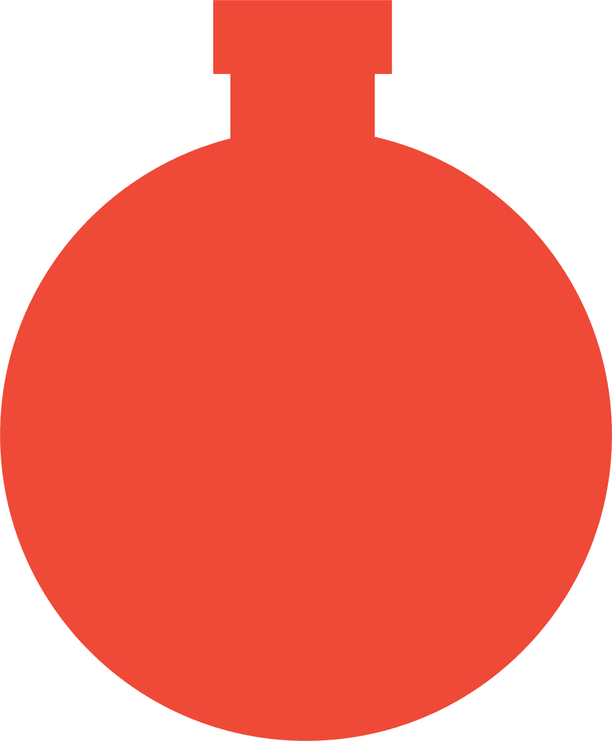 Red Transparent Flask Symbol on Isolated Background