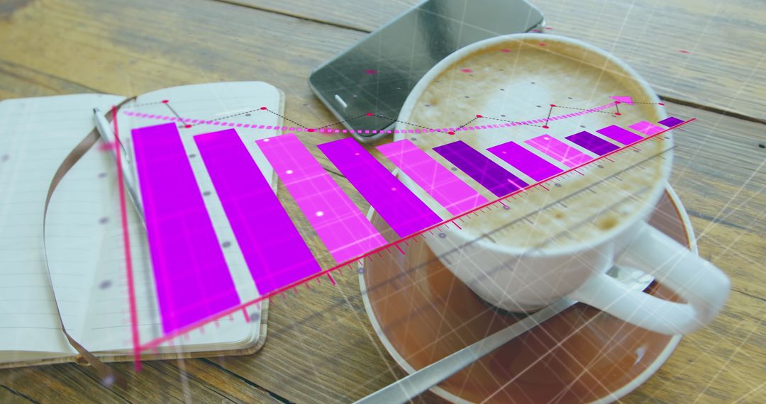 Declining Business Graph on Coffee Break Setting